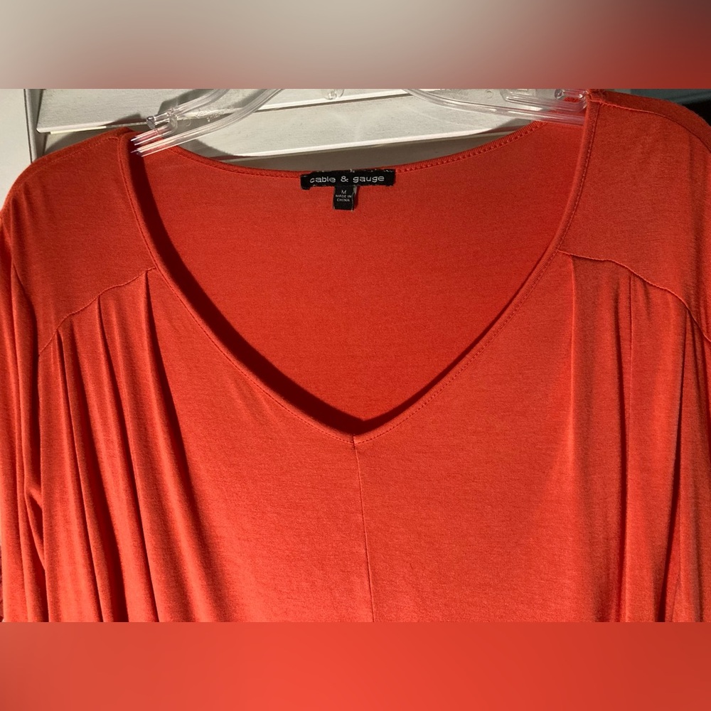 Vibrant EUC Cable & Gauge Orange Top women size M - Picture 7 of 12